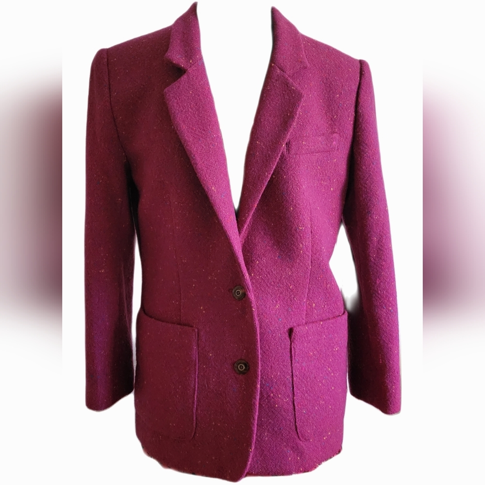 SK Wear petite Vintage women's magenta pink blazer size 8